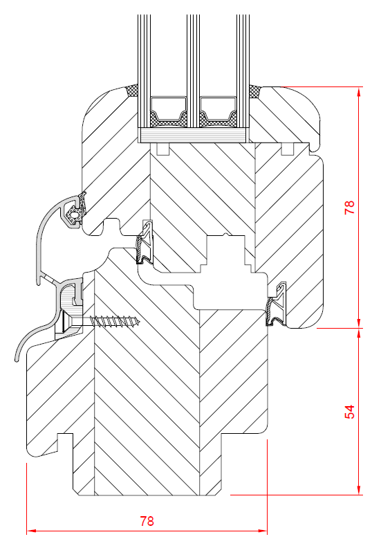 Softline Timber Window Elegence line drawing
