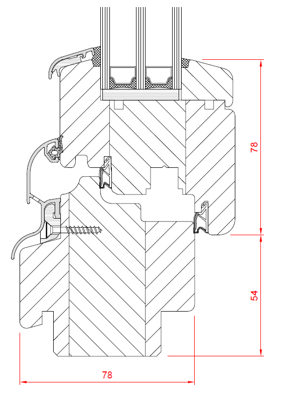 Softline Timber Window Perfect line drawing