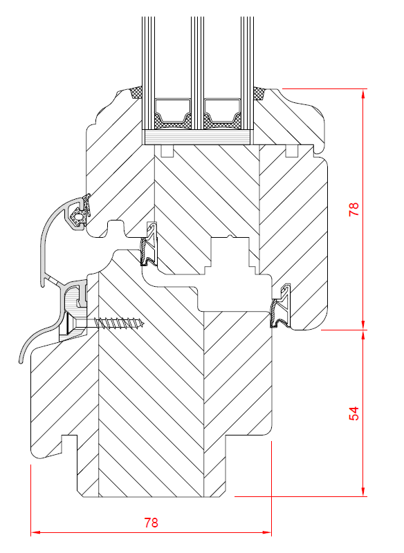 Softline Timber Window Retro Line drawing